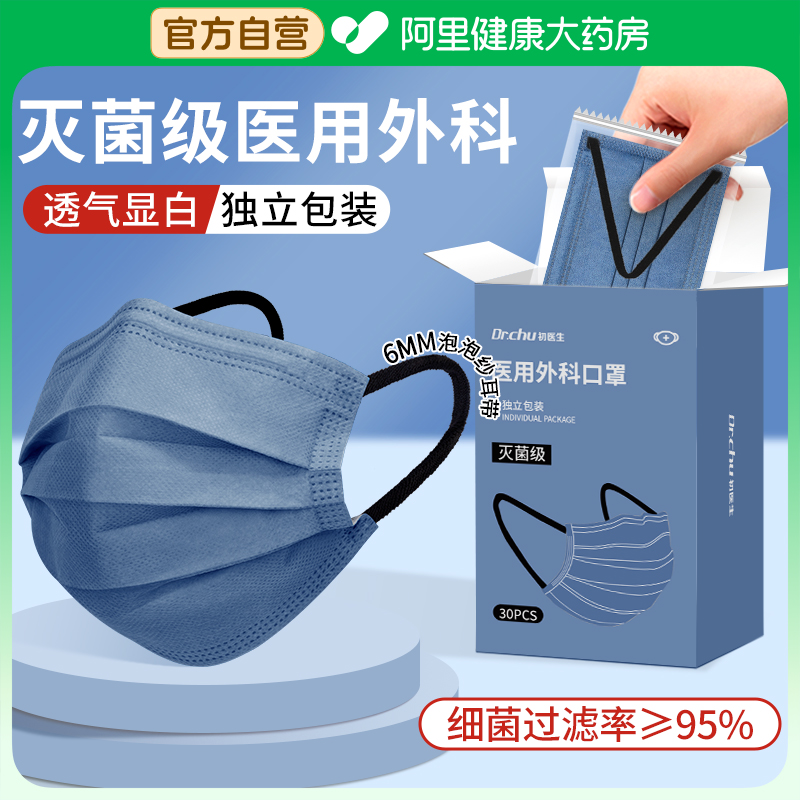 初医生高颜值口罩6mm泡泡纱耳带