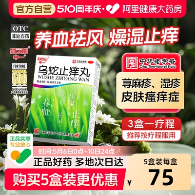 【自营】【白云山】乌蛇止痒丸0.125g*20丸*6袋/盒