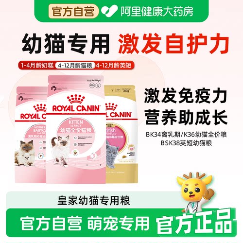 皇家猫粮幼猫猫粮皇家奶糕幼猫粮k36/bk34蓝猫美短布偶专用粮正品