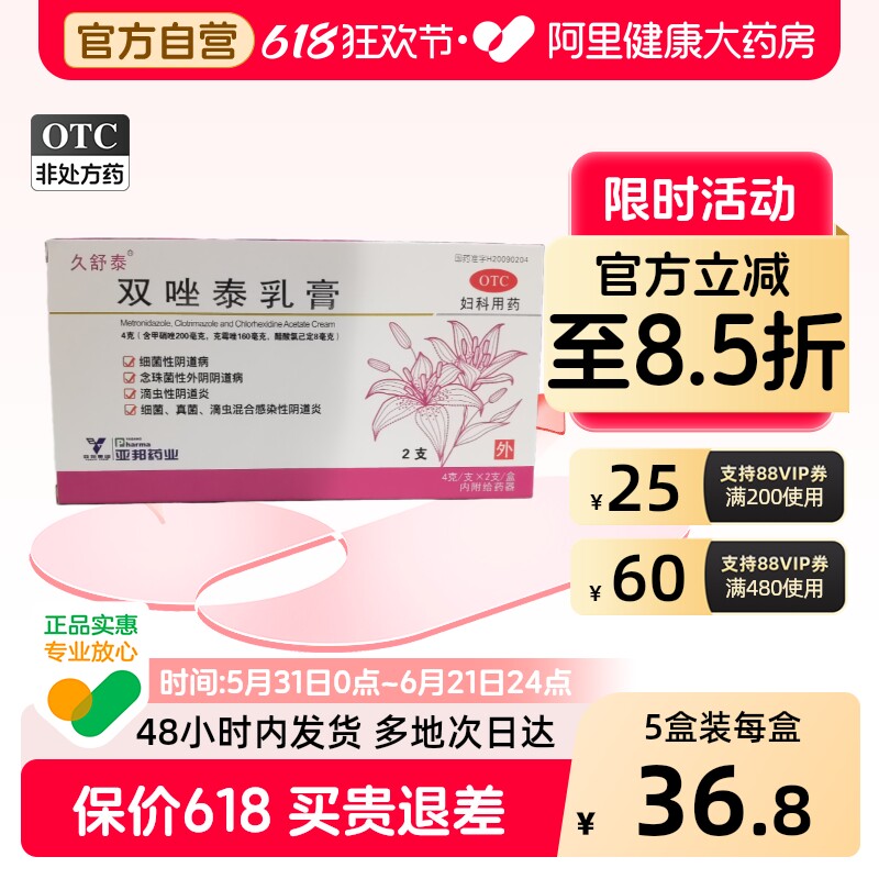 久舒泰双唑泰乳膏外阴瘙痒妇科滴虫病阴道炎霉菌克霉唑甲硝唑软膏