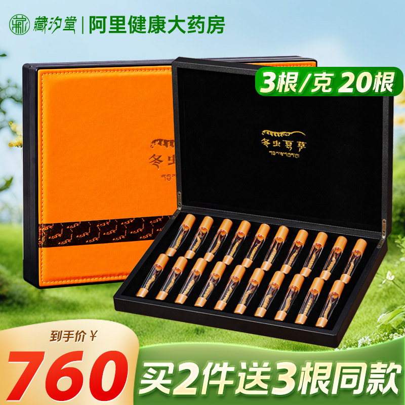 藏汐堂冬虫夏草官方旗舰店正品3根/克20虫草礼盒装年货长辈过年