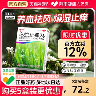 白云山中一乌蛇止痒丸6袋止痒药膏皮炎荨麻疹丸湿疹口服皮肤瘙痒