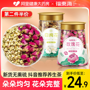 第二件半价 福东海白梅花绿萼梅搭玫瑰花特级茶泡茶官方旗舰店