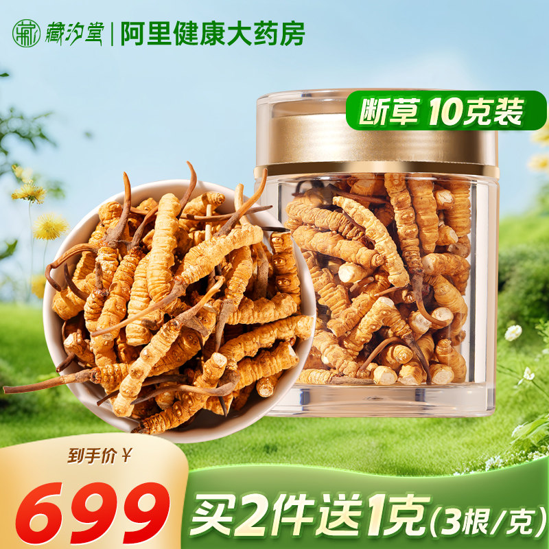 藏汐堂精选冬虫夏草断草10克礼盒西藏那曲野生正品药房自营热销榜