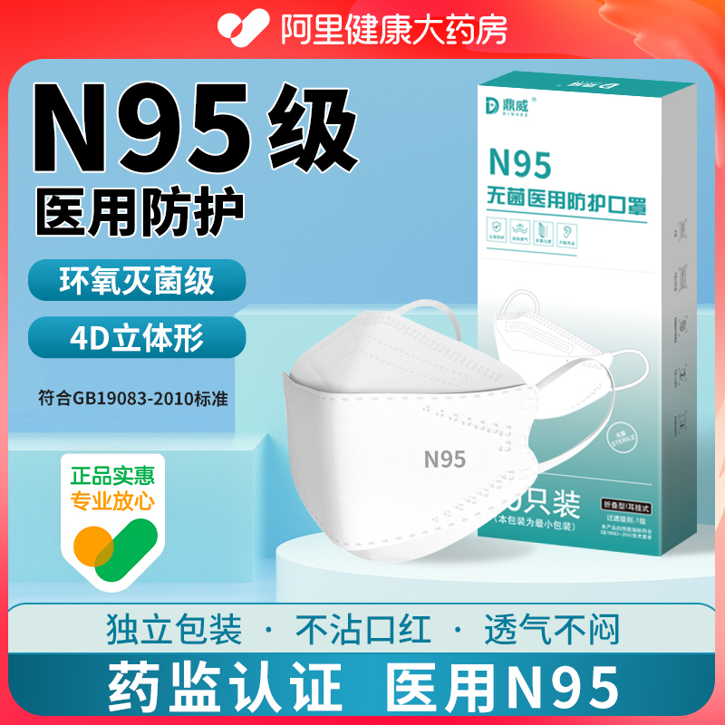 n95级医用防护口罩医疗级别鱼嘴柳叶型官方正品旗舰店女士秋冬囗 医疗器械 口罩（器械） 原图主图