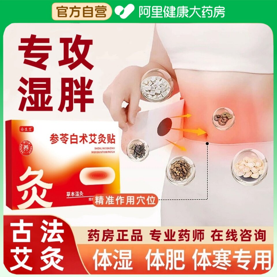 参苓白术艾灸贴草本肚脐贴热敷保暖贴艾上贴祛除湿轻盈贴官方正品