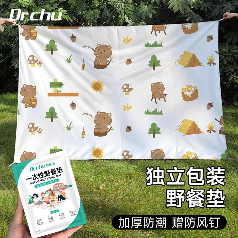 户外一次性野餐垫布沙滩垫加厚防潮防水沙儿童秋游露营音乐节便携