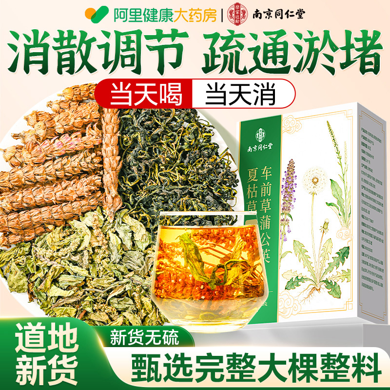 同仁堂蒲公英夏枯草车前草消散茶