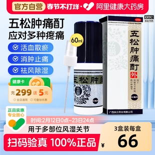 实正五松肿痛酊60ML*1瓶/盒活血散瘀消肿止痛祛风除湿喷剂中成药