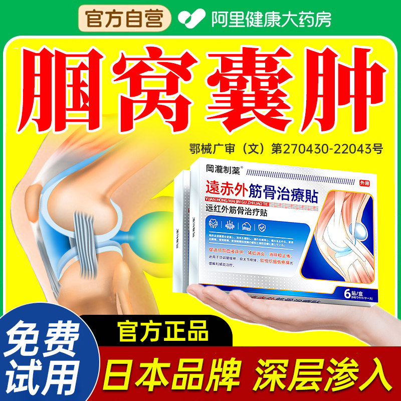 腘窝囊肿贴膝盖特腿后筋疼效药下鼓包疼痛积液热敷膏药专用关节炎