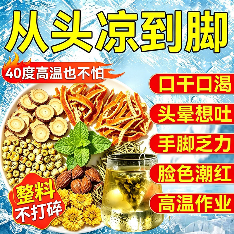 解暑凉茶夏季防中暑消清热工地降温火薄荷清凉养生茶清热解暑茶包 - 实物图
