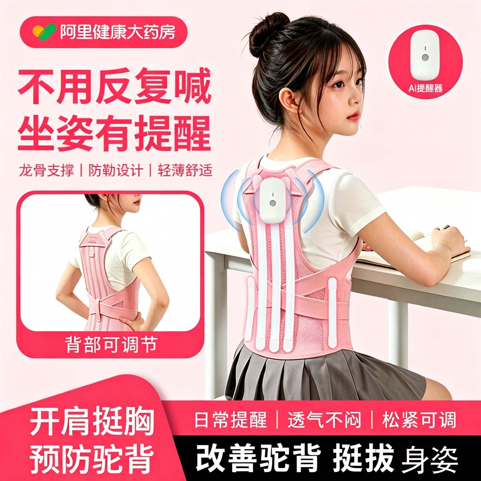 儿童驼背矫正器挺胸抬头矫姿带