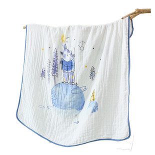 婴儿浴巾新生纱布纯棉宝宝儿童专用初生棉纱超软全棉男女孩6层a类