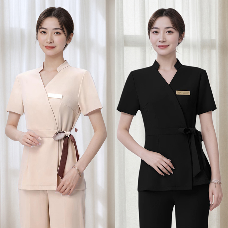 高端美容院美容师工作服装SPA养生理疗馆足疗按摩美甲技师服套装