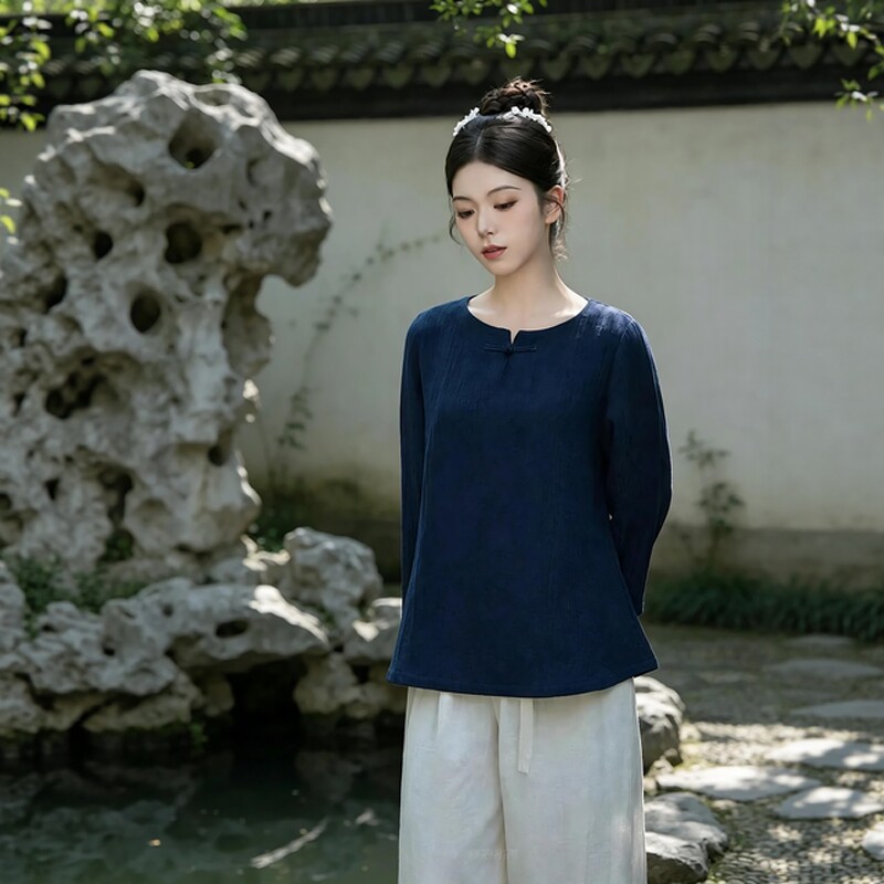 2026春秋亚麻禅意佛系女装新中式国风上衣茶服高端佛系禅服禅修服