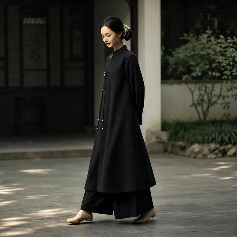 26秋冬中国风禅意佛系女装唐装棉麻长款高级感茶服上衣居士禅修服