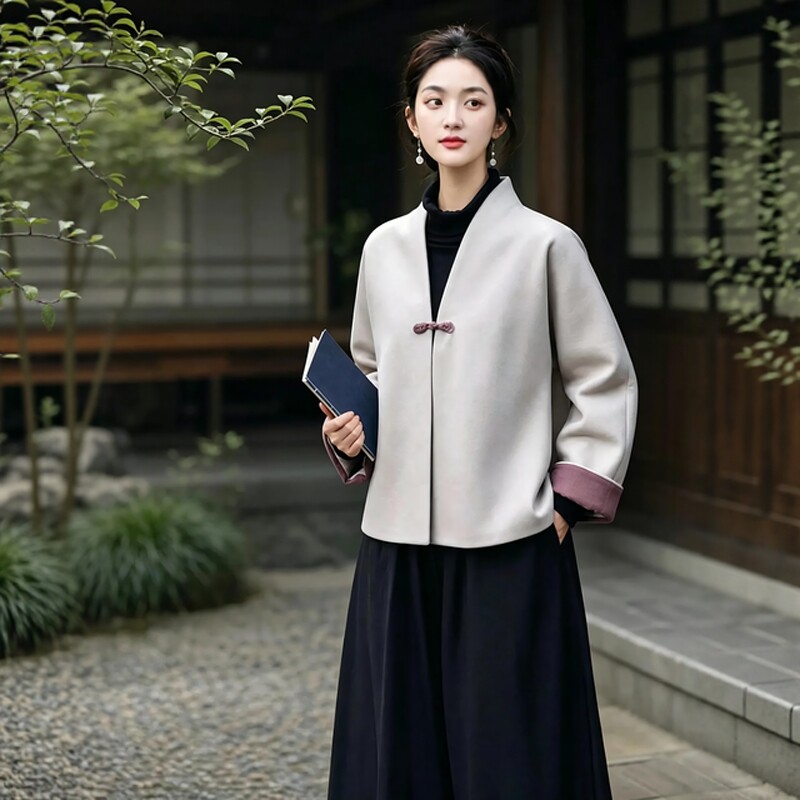 秋冬新中式国风禅意外套女汉服禅茶服禅意佛系女装修行居士禅修服