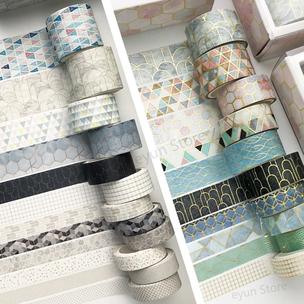 grid washi tape set Japanese paper diy planner masking adhes