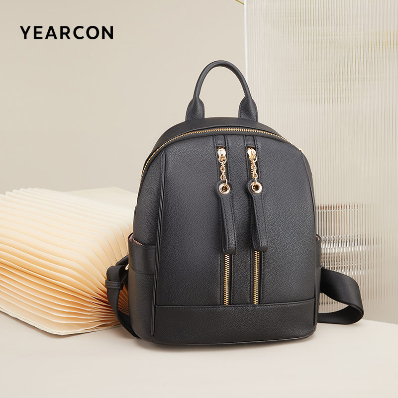 意尔康官方品牌店正品双肩包包女士新款大容量黑色背包通勤女包中