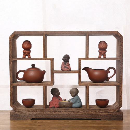 博古架小实木中式迷你茶具架子