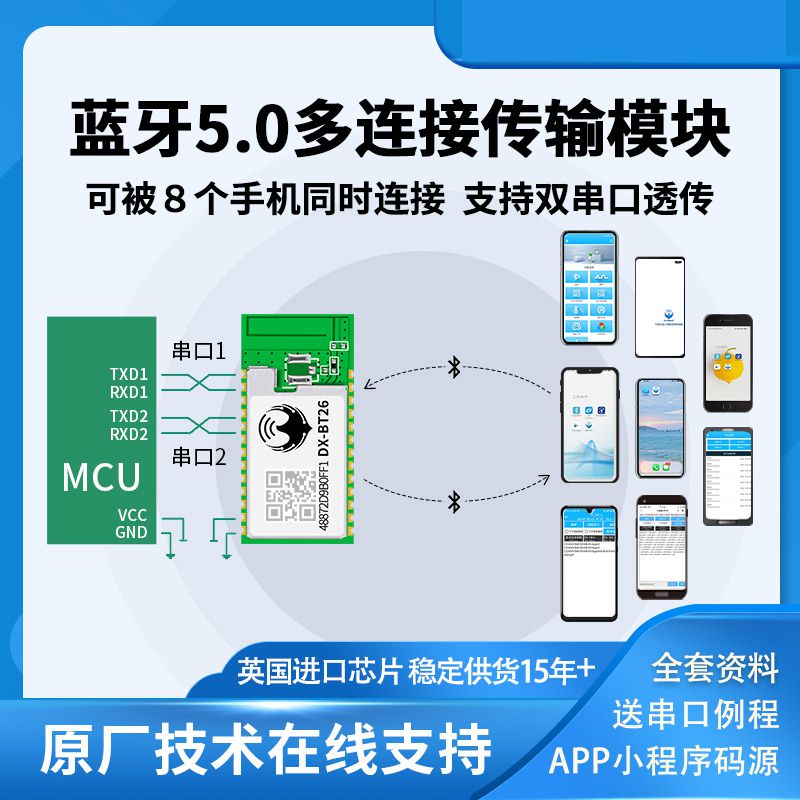 BT26双串口蓝牙模块多手机