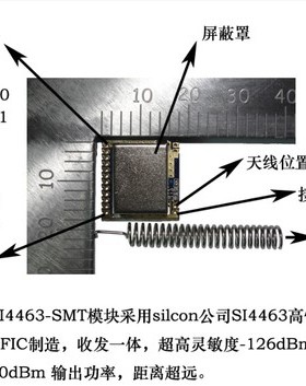 超小SI4463无线模块/远距离/si4432/穿墙王/si4463/915M/2000米