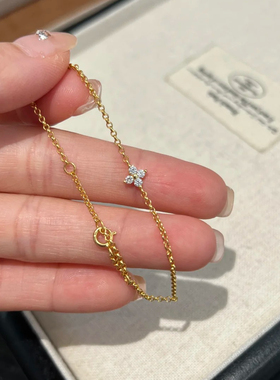 莫桑钻四叶草手链s925纯银