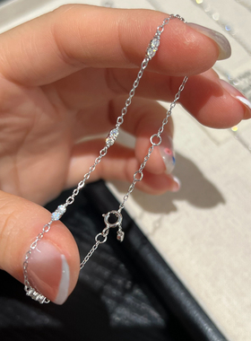 S925通体纯银莫桑钻星河手链女