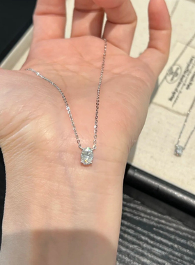 超闪莫桑石鸽子蛋钻石项链锁骨链