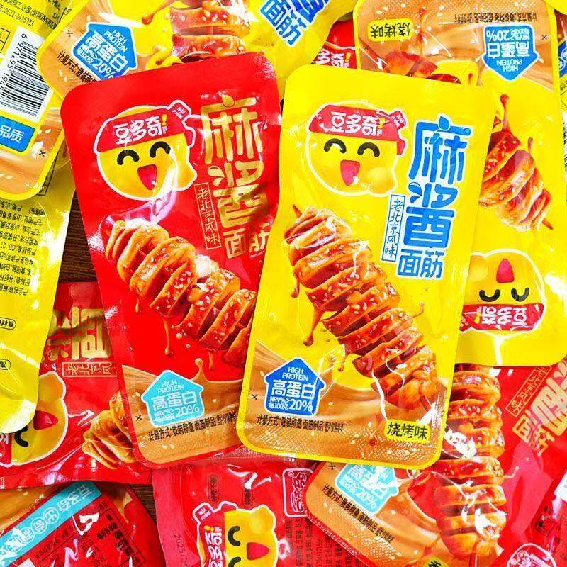 3月新货10斤批发豆多奇面筋老北京麻酱面筋辣条豆干素肉零食便宜