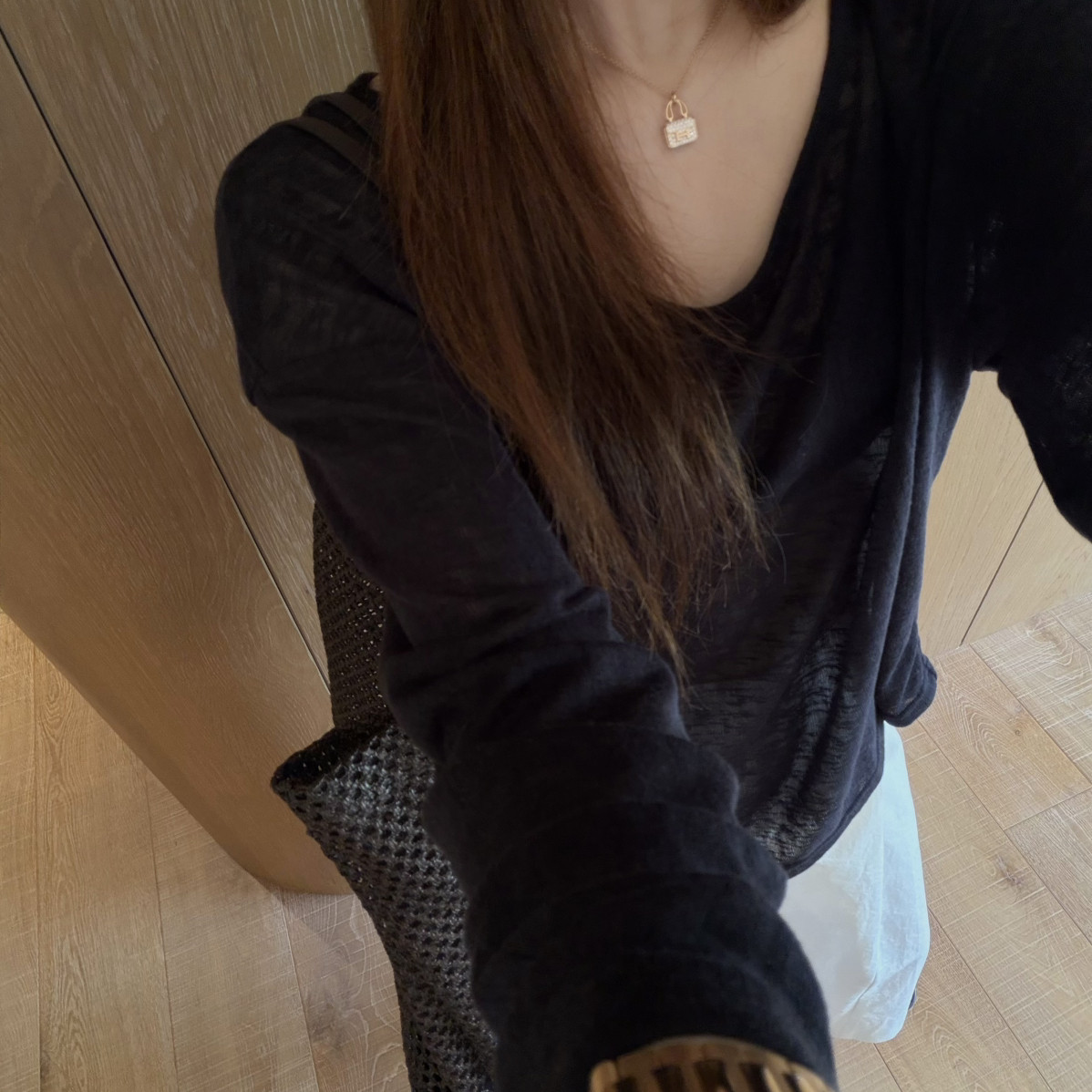 EASE-感懒人罩衫通透呼吸感自然松弛纸片人空调衫针织衫E26A6236