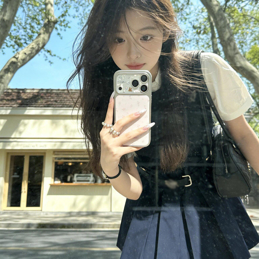 甜美韩系学院风连衣裙女夏季独特漂亮jk制服百褶裙子穿搭一整套装