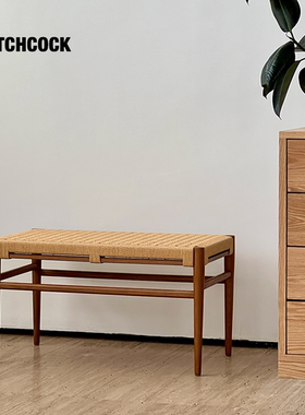 HITCHCOCK Needle Bench悬针长凳  绳编凳子化妆换鞋凳床头凳钢琴
