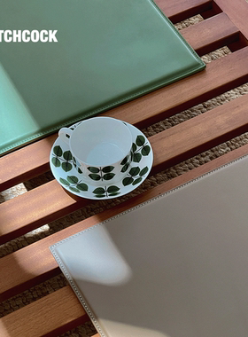 HITCHCOCK Paddle 真皮座垫 哑光帆布咖啡馆茶室侘寂风餐椅子坐垫