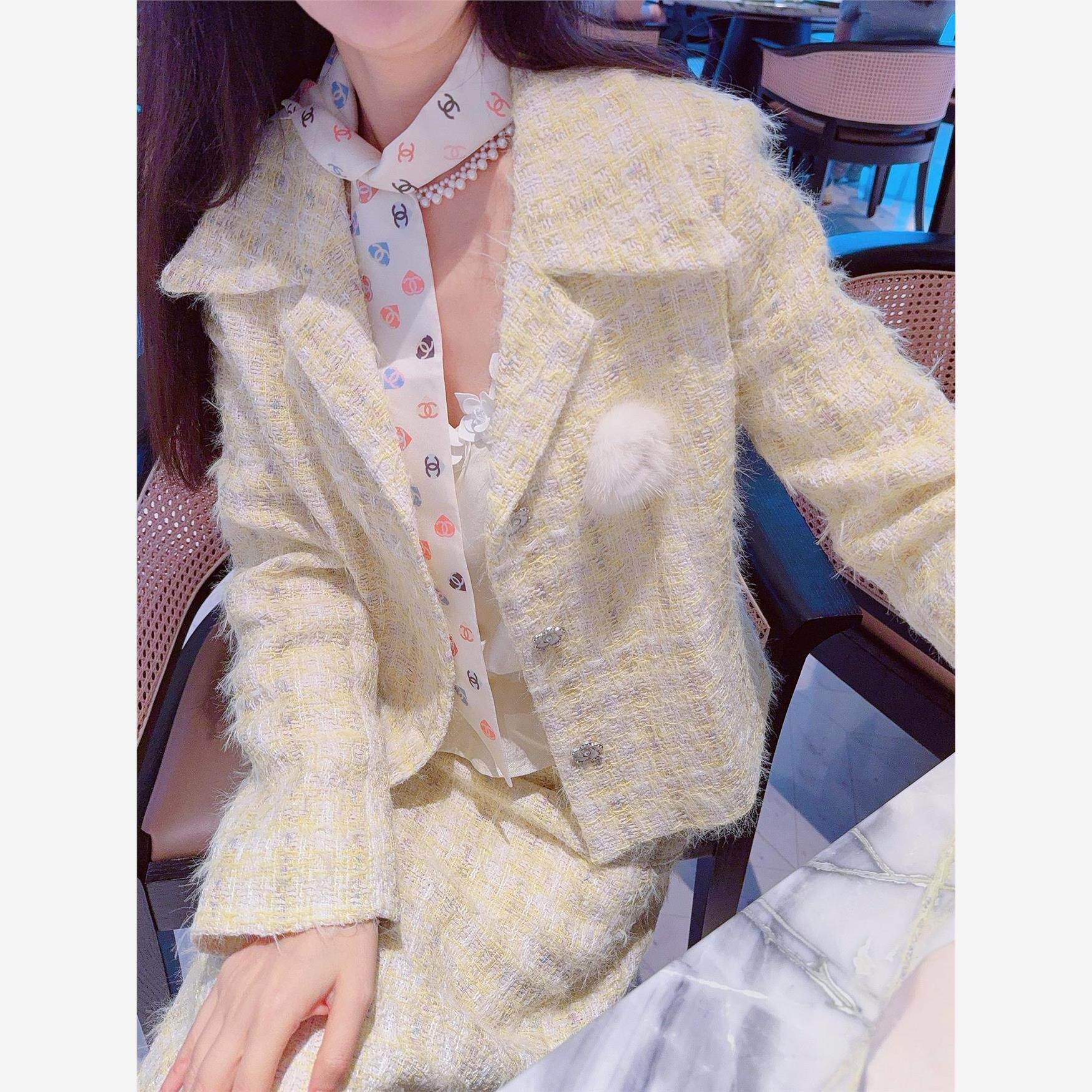 MissLuxury【千鸟格】25秋季新款小香风粗花呢外套＋半裙精致套装