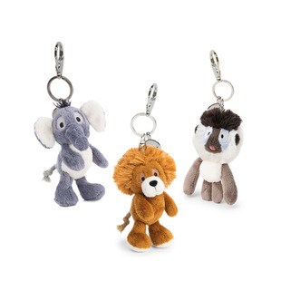 德国 NICI 野生朋友系列狮王基马里/山魈马图托/大象埃弗拉钥匙扣