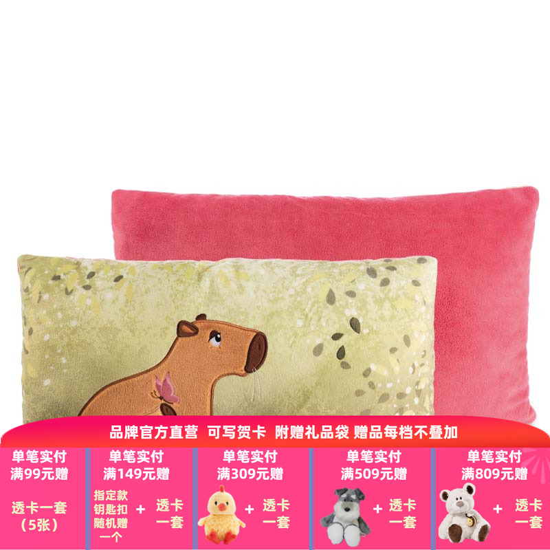 德国 NICI Basic Capybara  Green 水豚矩形靠垫 43x25cm