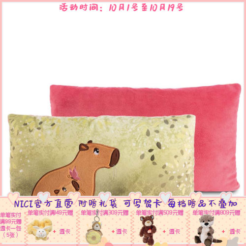 德国 NICI Basic Capybara  Green 水豚矩形靠垫 43x25cm