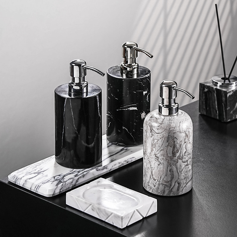 极简大理石乳液瓶洗手液瓶高奢酒店卫生间沐浴露洗发水分装空瓶