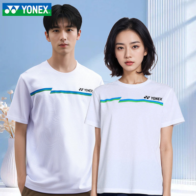 YONEX尤尼克斯羽毛球服男速干上衣运动T恤女跑步户外徒步短袖透气
