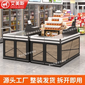收银台超市不锈钢零食水果蔬菜生鲜店大型商超转角便利店收款 柜台