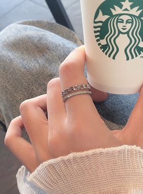 网红时尚戒指女麻花蝴蝶珍珠指环冷性风小众设计夸张个性素圈