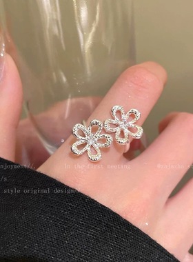 爆款高级感镂空戒指精雕刻纹戒指2025春新款通用戒指小众简约清新