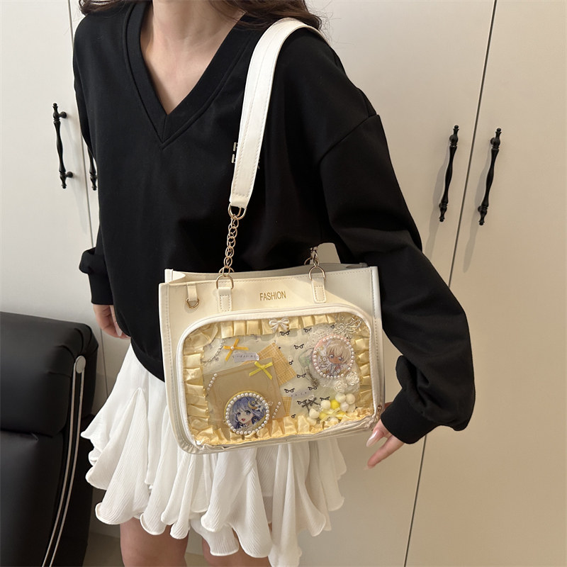 漫展谷子透明斜挎包日系ins学院PU基础款单肩包扎板吧唧痛包娃包,箱包皮具/热销女包/男包,通用款女包,淘宝优惠券,粉丝福利购,淘宝优惠卷