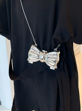 跨境蝴蝶金属口红包2026新款女包时尚高级晚宴包迷你链条斜挎包夏