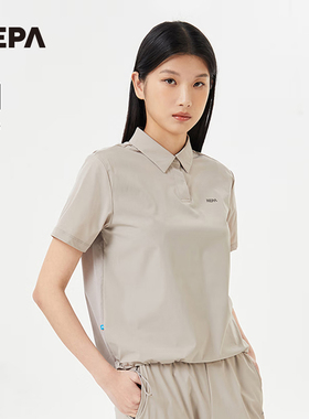 NEPA耐葩春夏女款运动户外梭织冷感轻便POLOT恤7K45231