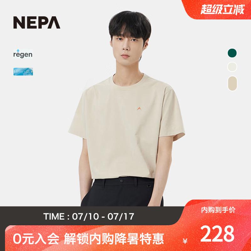 NEPA25夏季男女圓領印花短袖T恤