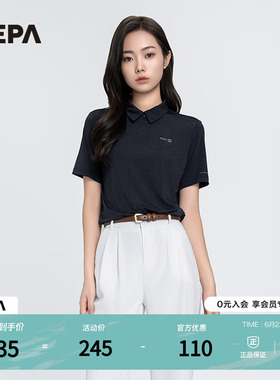 NEPA耐葩春夏户外女士T恤凉爽简约休闲翻领短袖7K45211