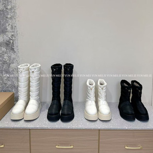 INUIKII羽绒雪地靴女秋冬厚底防滑保暖长筒靴 穿搭plan YUN MEI