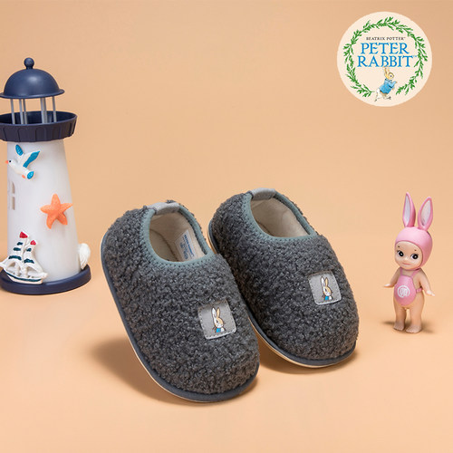 清仓商场同款Peter Rabbit比得兔宝宝冬季加绒保暖拖鞋家居鞋
